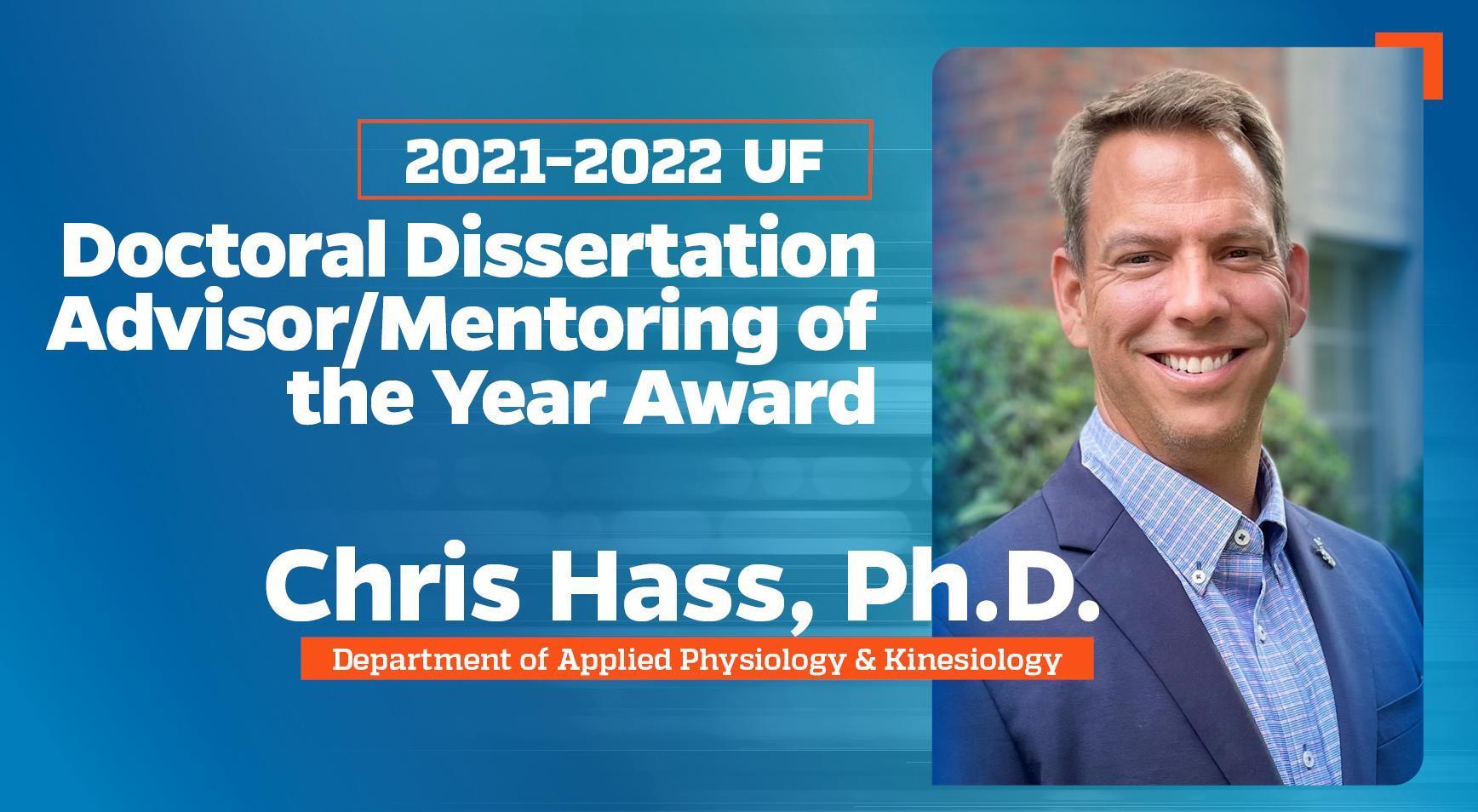 2022 UF Doctoral Dissertation Advisor/Mentoring of the Year Award
