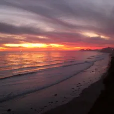 Sunset at the beach in California